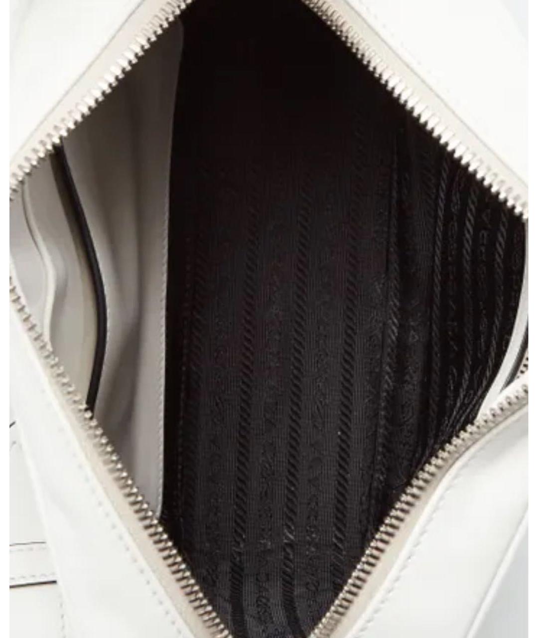 PRADA Белая кожаная сумка через плечо, фото 4