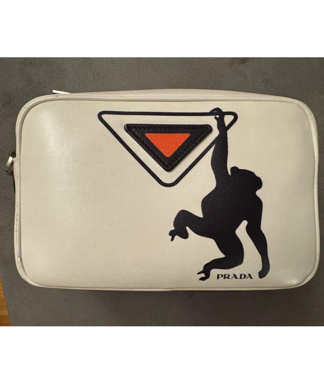PRADA Белая кожаная сумка через плечо, фото 8