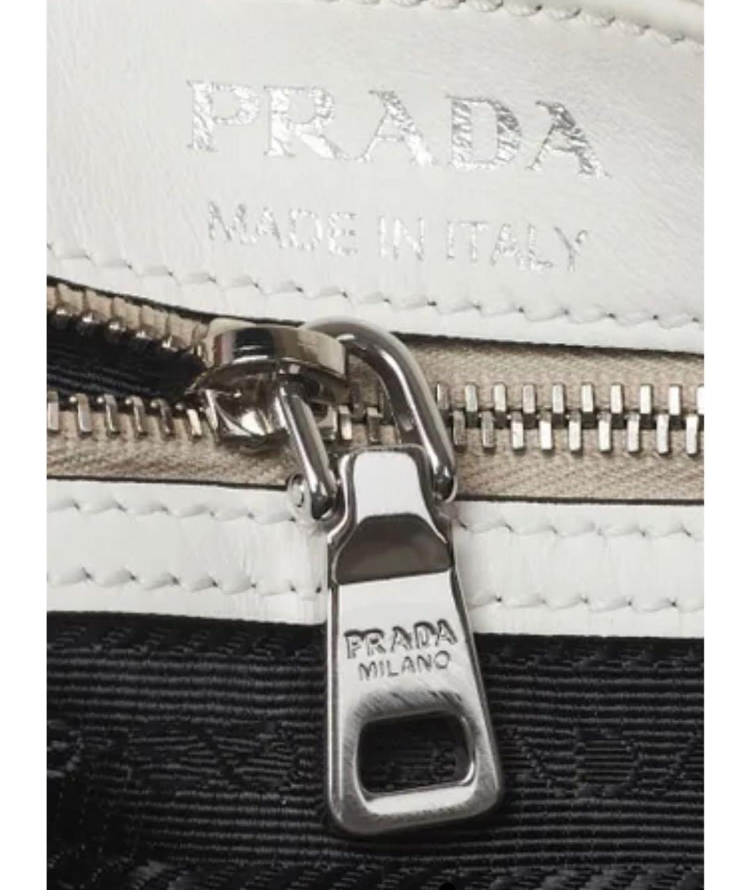 PRADA Белая кожаная сумка через плечо, фото 6
