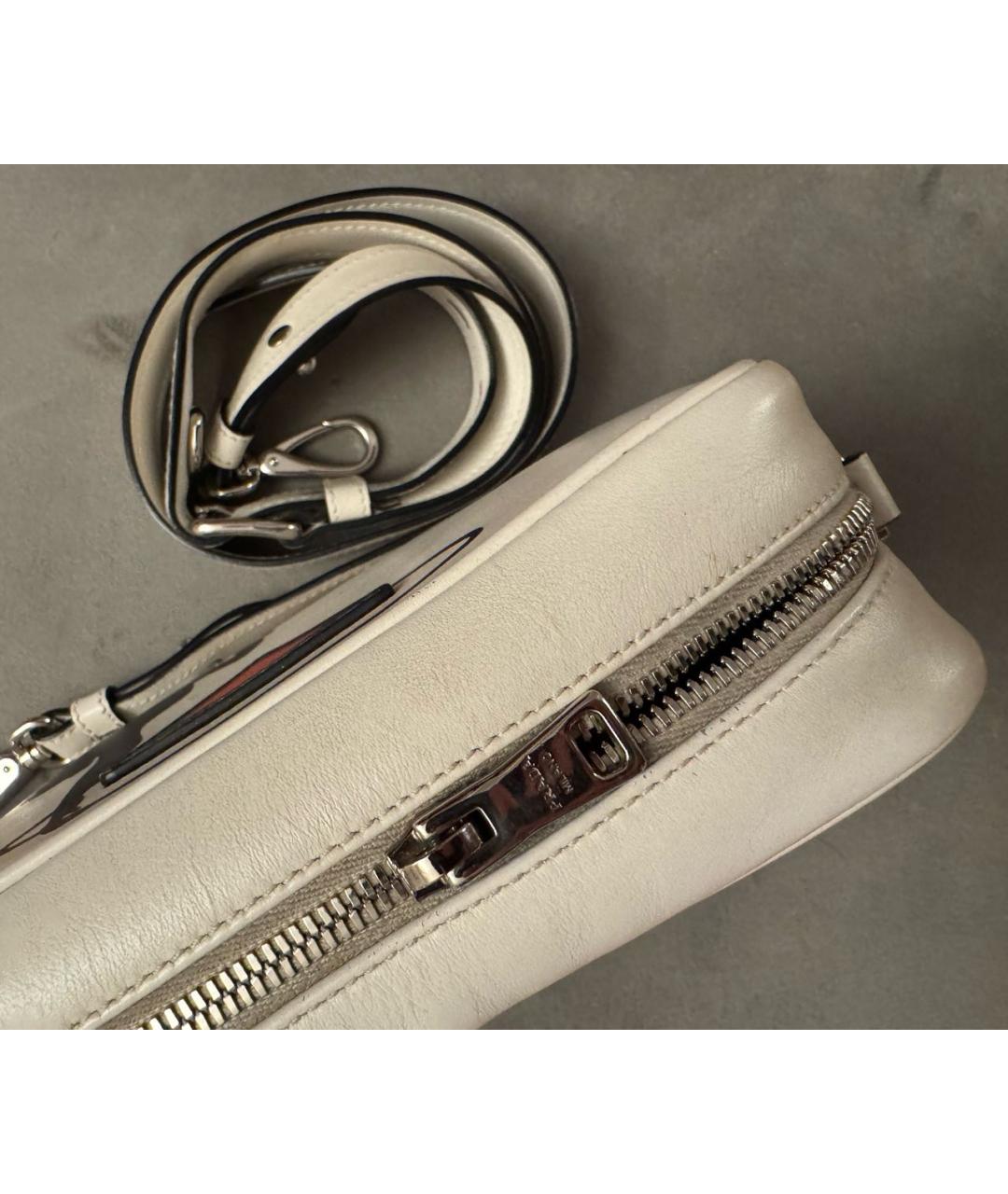 PRADA Белая кожаная сумка через плечо, фото 2