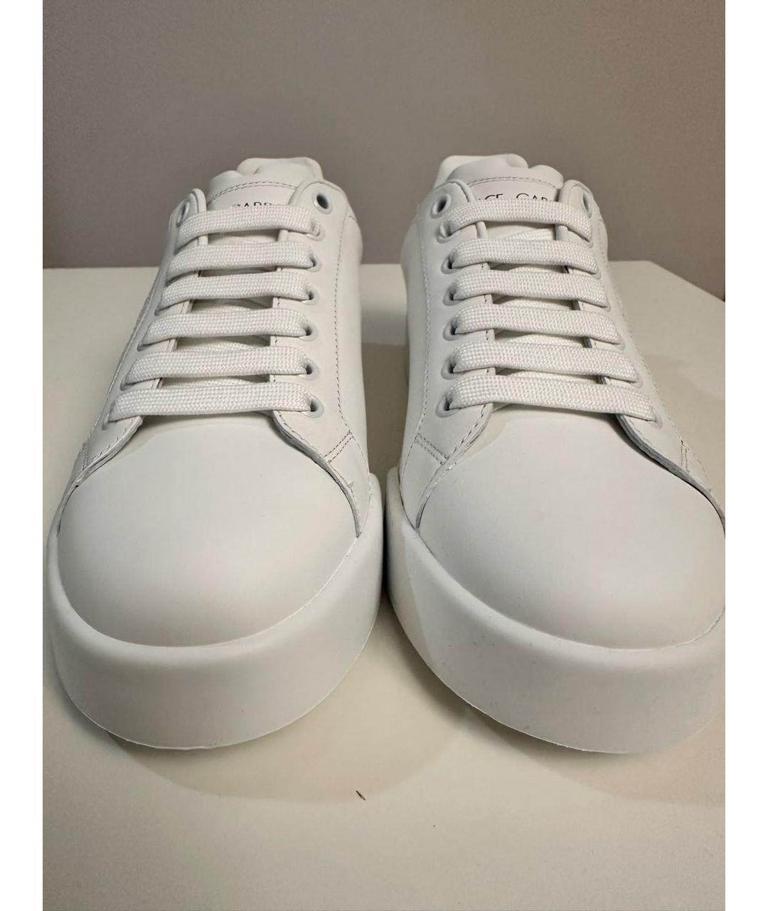 DOLCE&GABBANA Белые кожаные кроссовки, фото 2