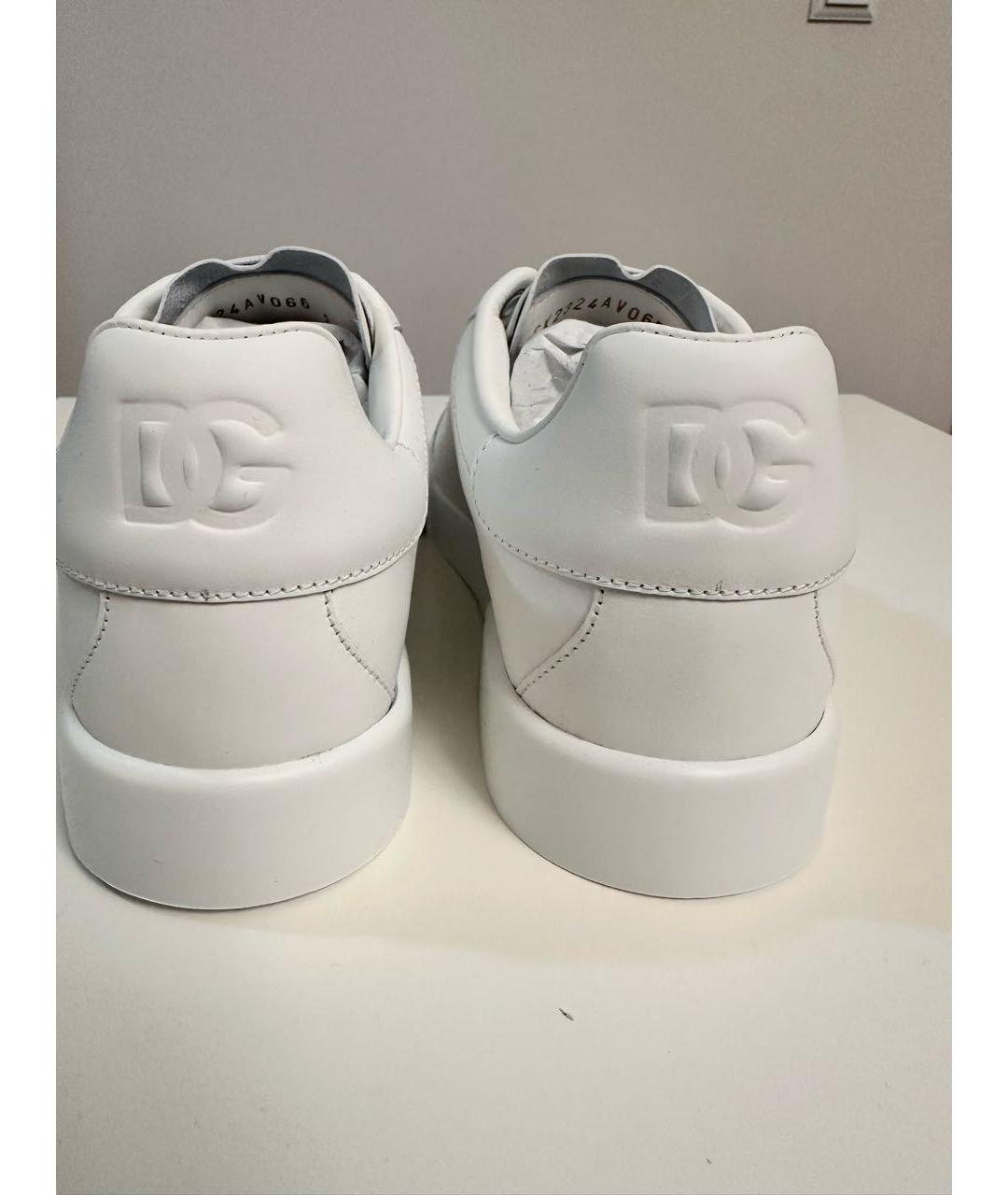 DOLCE&GABBANA Белые кожаные кроссовки, фото 4