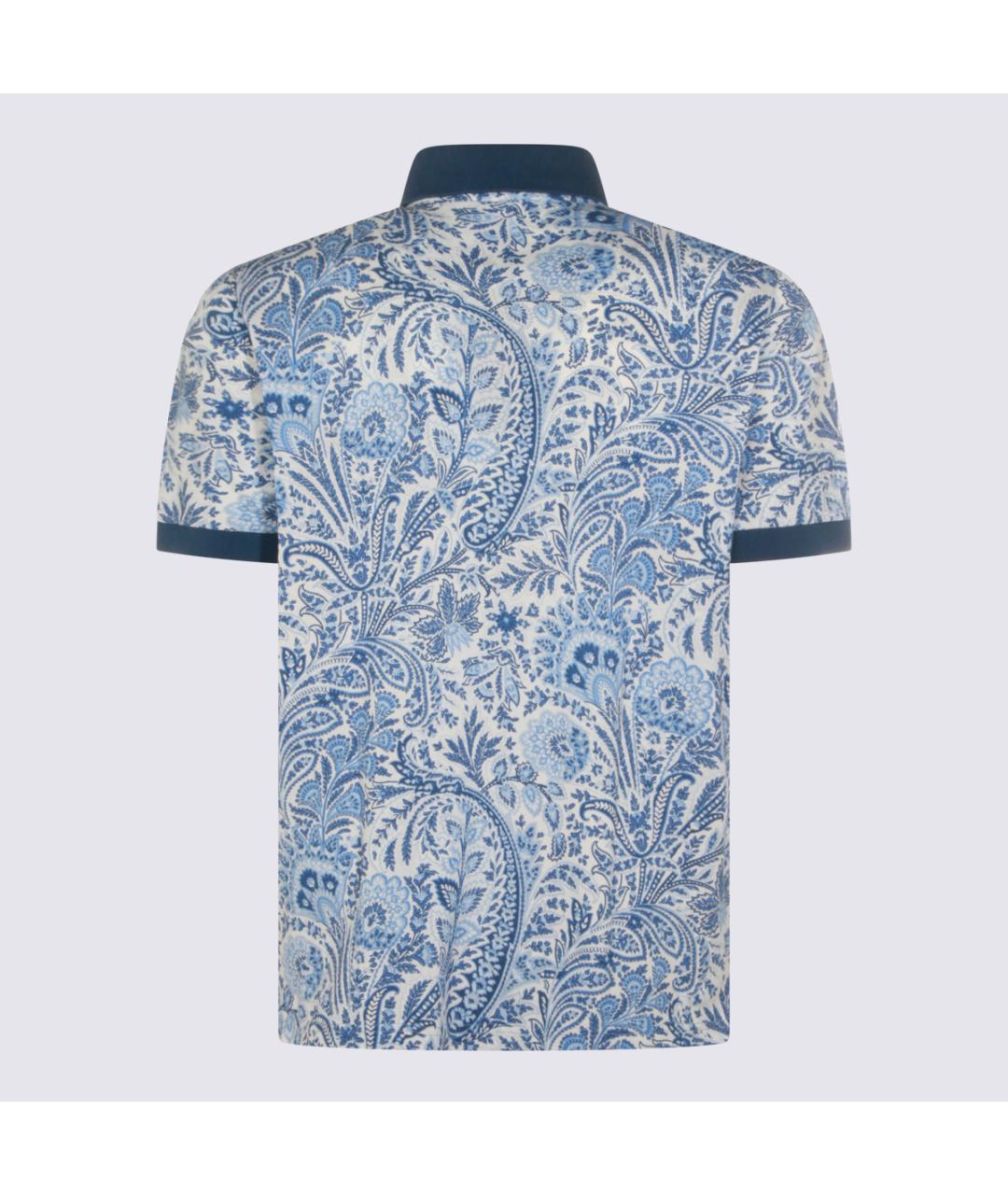 ETRO Синее хлопковое поло с коротким рукавом, фото 2