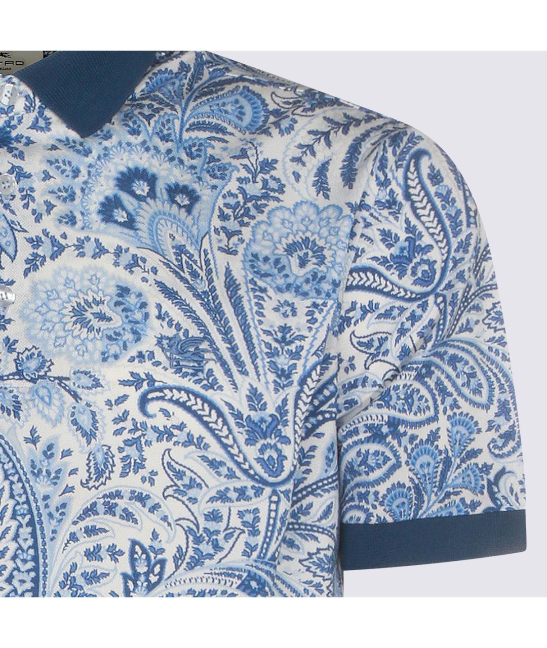 ETRO Синее хлопковое поло с коротким рукавом, фото 3