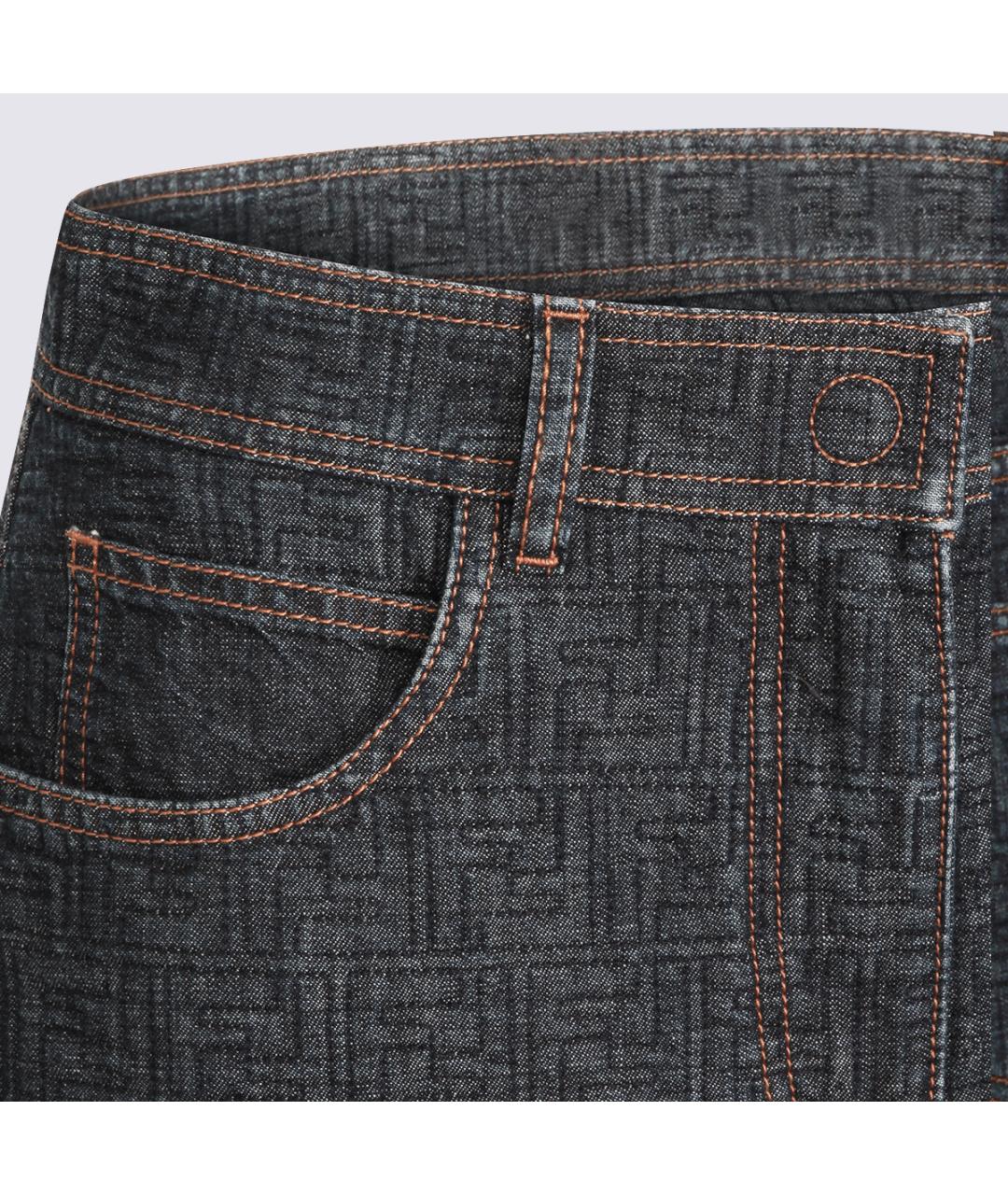 FENDI Темно-синяя атласная юбка миди, фото 3