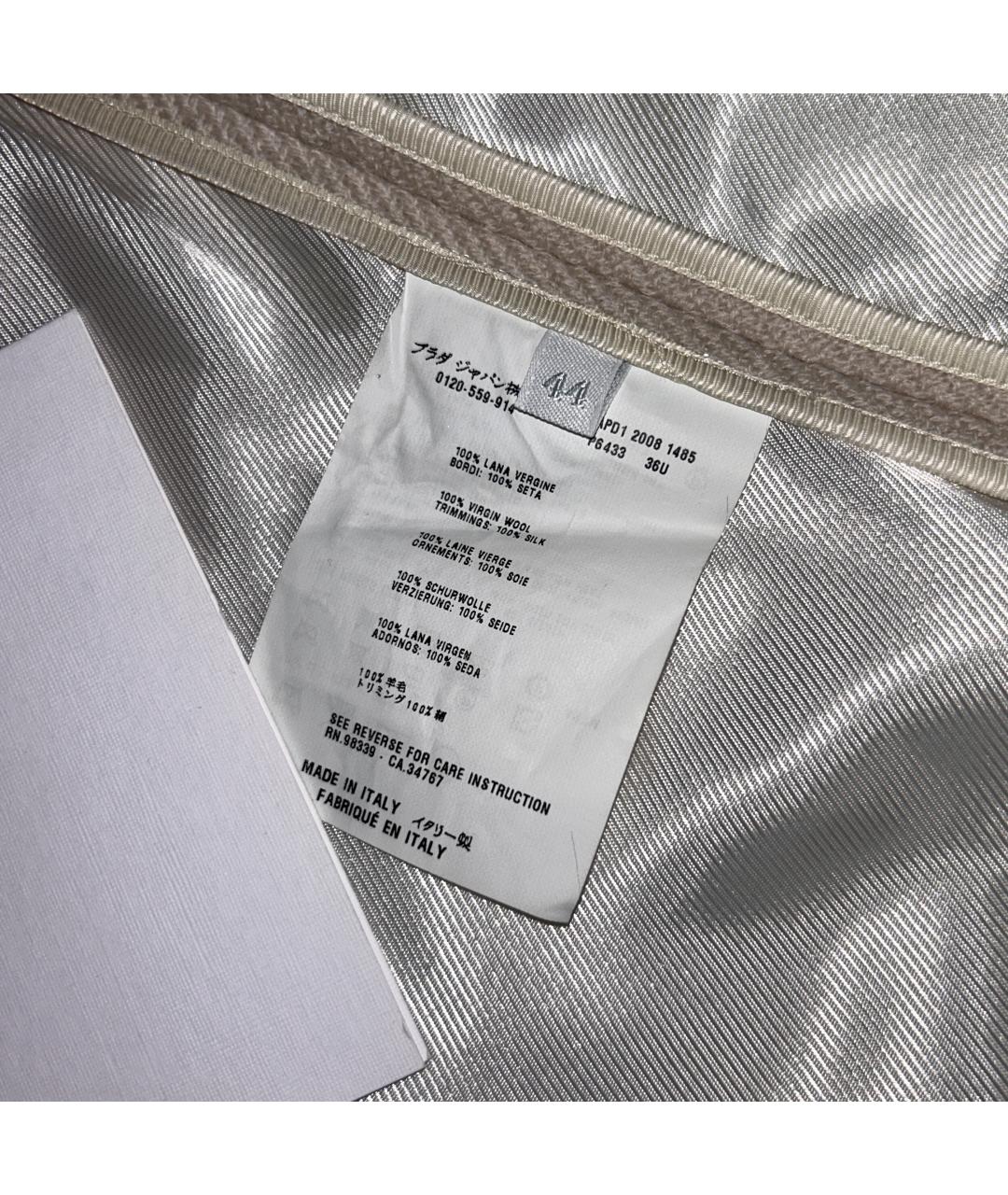 PRADA Бежевое шерстяное пальто, фото 4