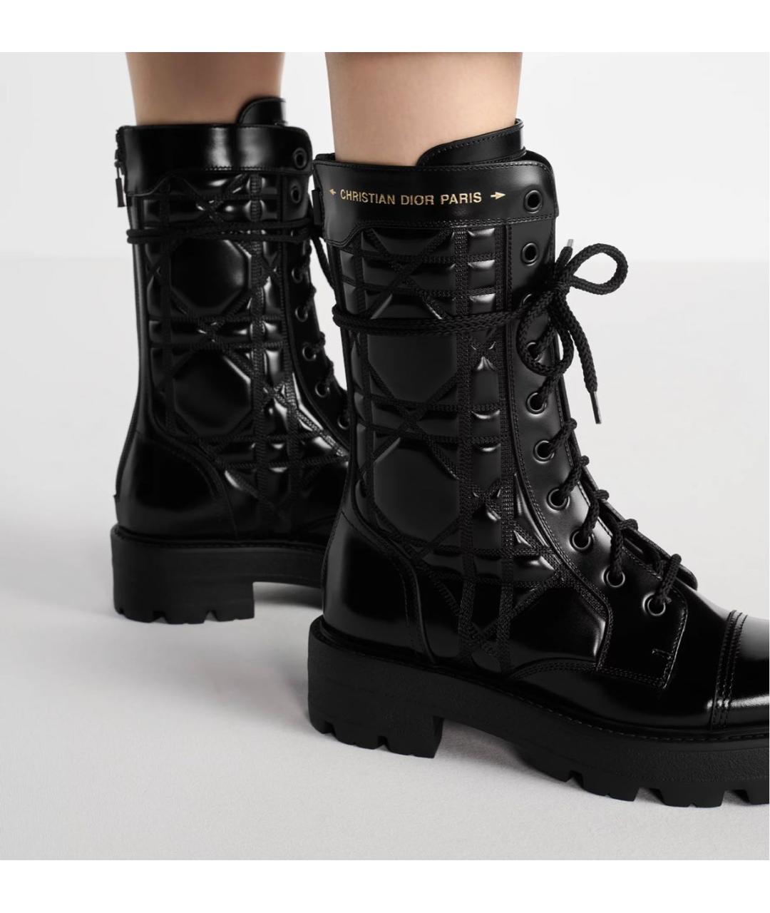 CHRISTIAN DIOR Черные кожаные ботинки, фото 5