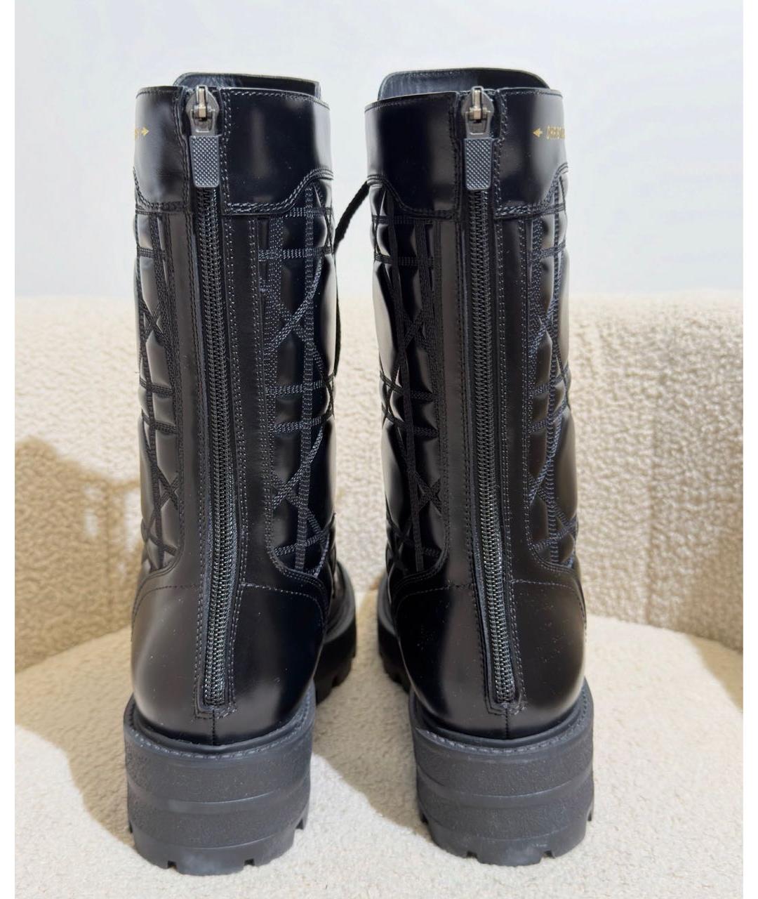 CHRISTIAN DIOR Черные кожаные ботинки, фото 4