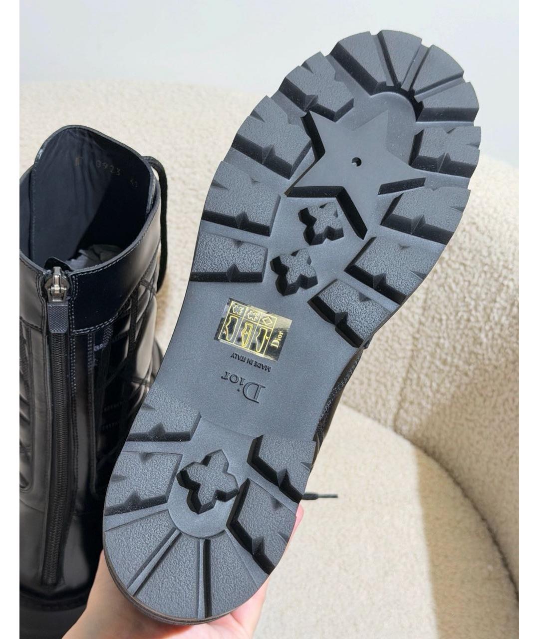 CHRISTIAN DIOR Черные кожаные ботинки, фото 6