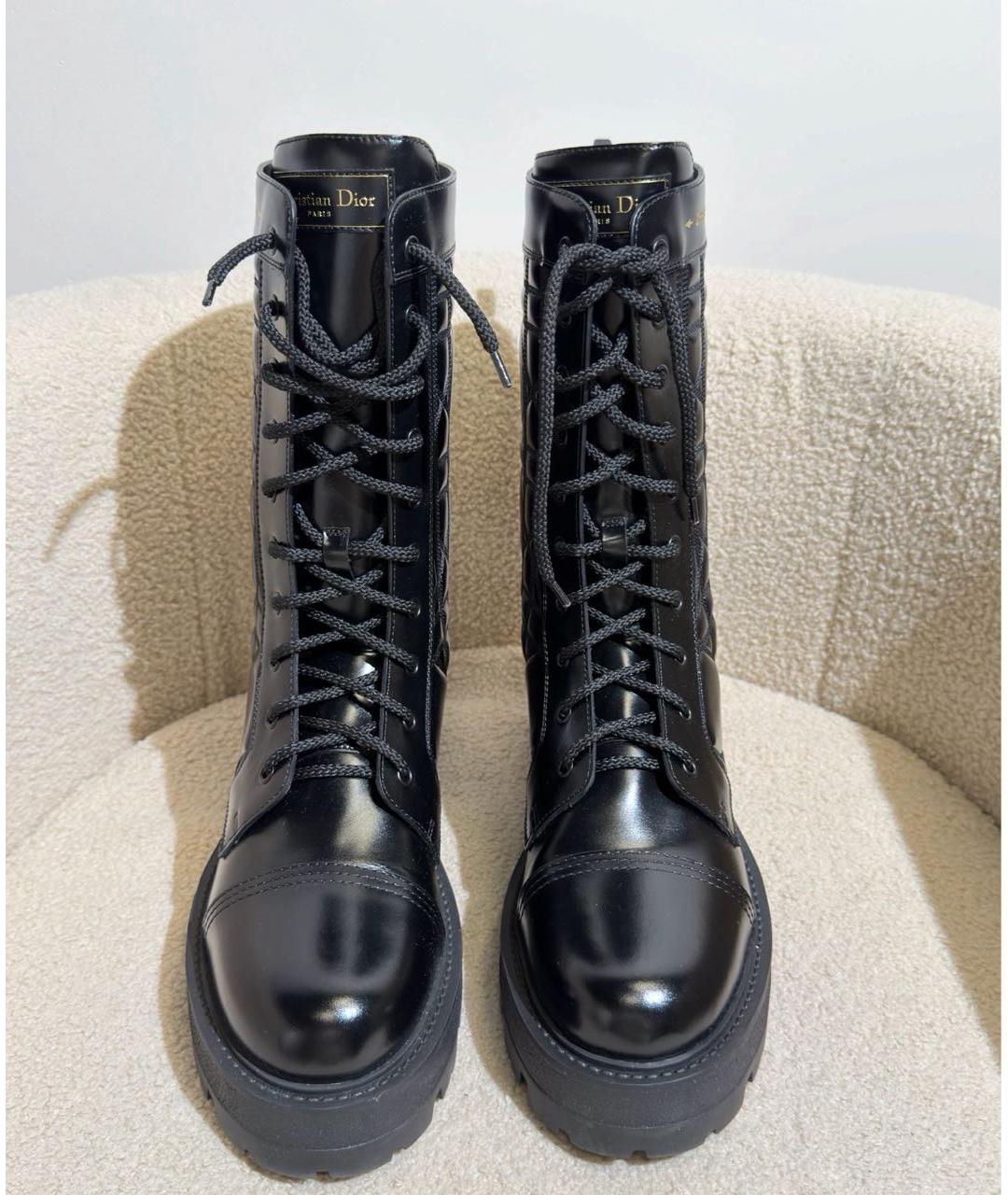 CHRISTIAN DIOR Черные кожаные ботинки, фото 2