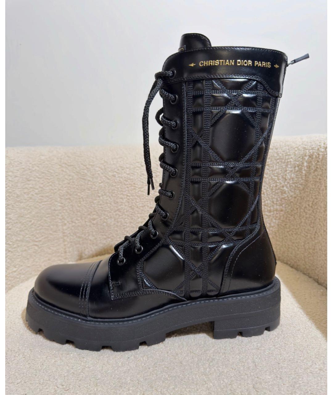 CHRISTIAN DIOR Черные кожаные ботинки, фото 7