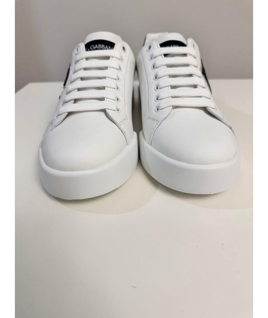 DOLCE&GABBANA Белые кожаные кроссовки, фото 2