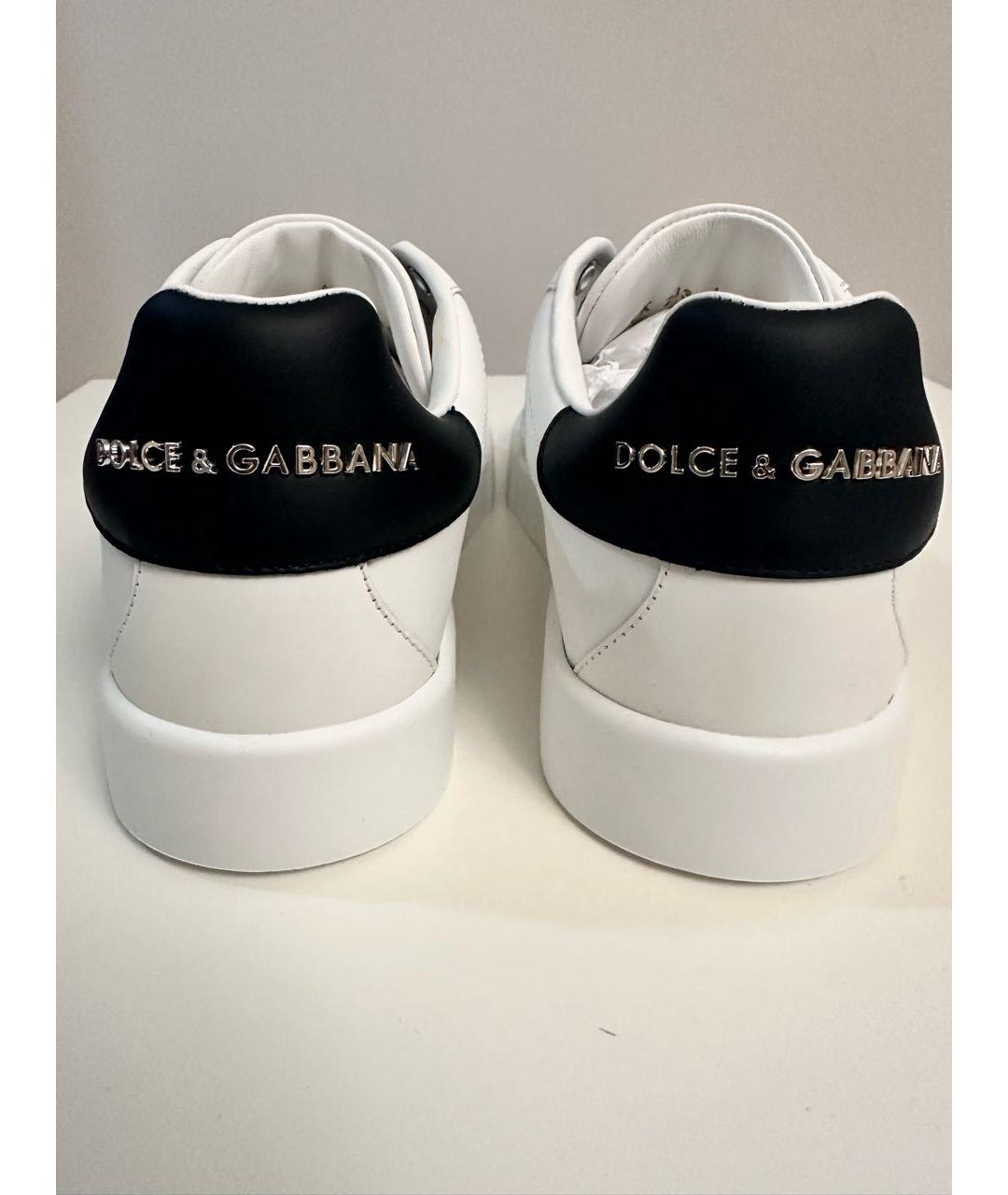 DOLCE&GABBANA Белые кожаные кроссовки, фото 4