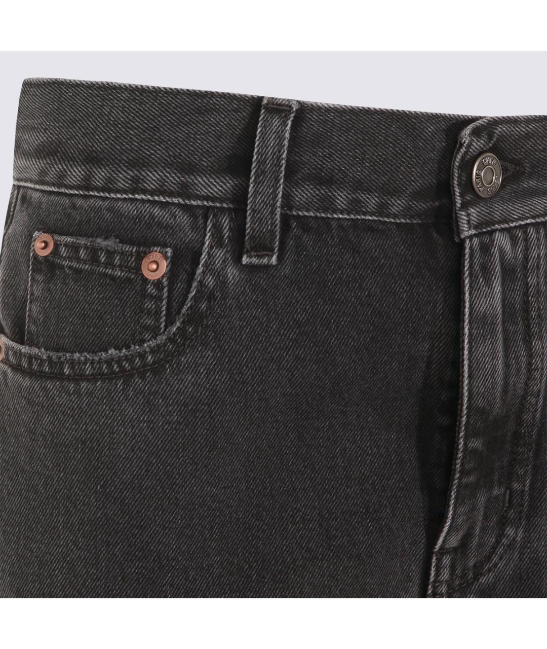 CHLOE Черные хлопковые прямые джинсы, фото 3