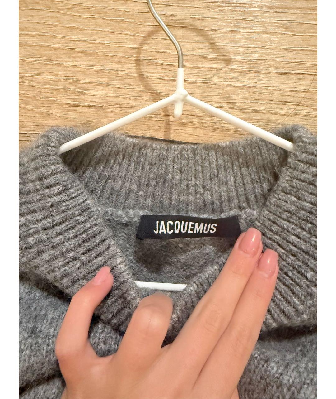 JACQUEMUS Серый шерстяной джемпер / свитер, фото 4