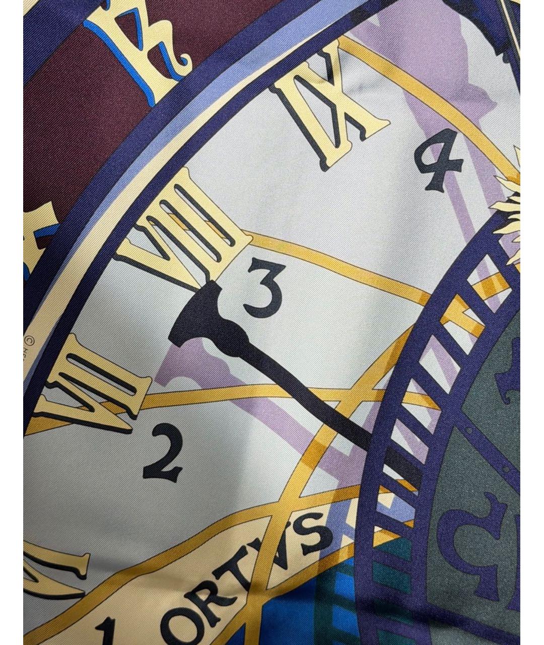 HERMES Синий шелковый платок, фото 5