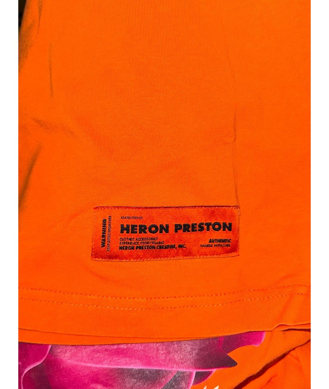 HERON PRESTON Оранжевая хлопковая футболка, фото 3