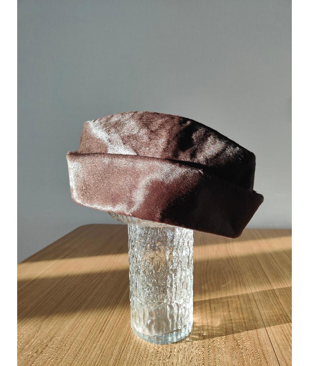 HERMES Коричневая кожаная шляпа, фото 6