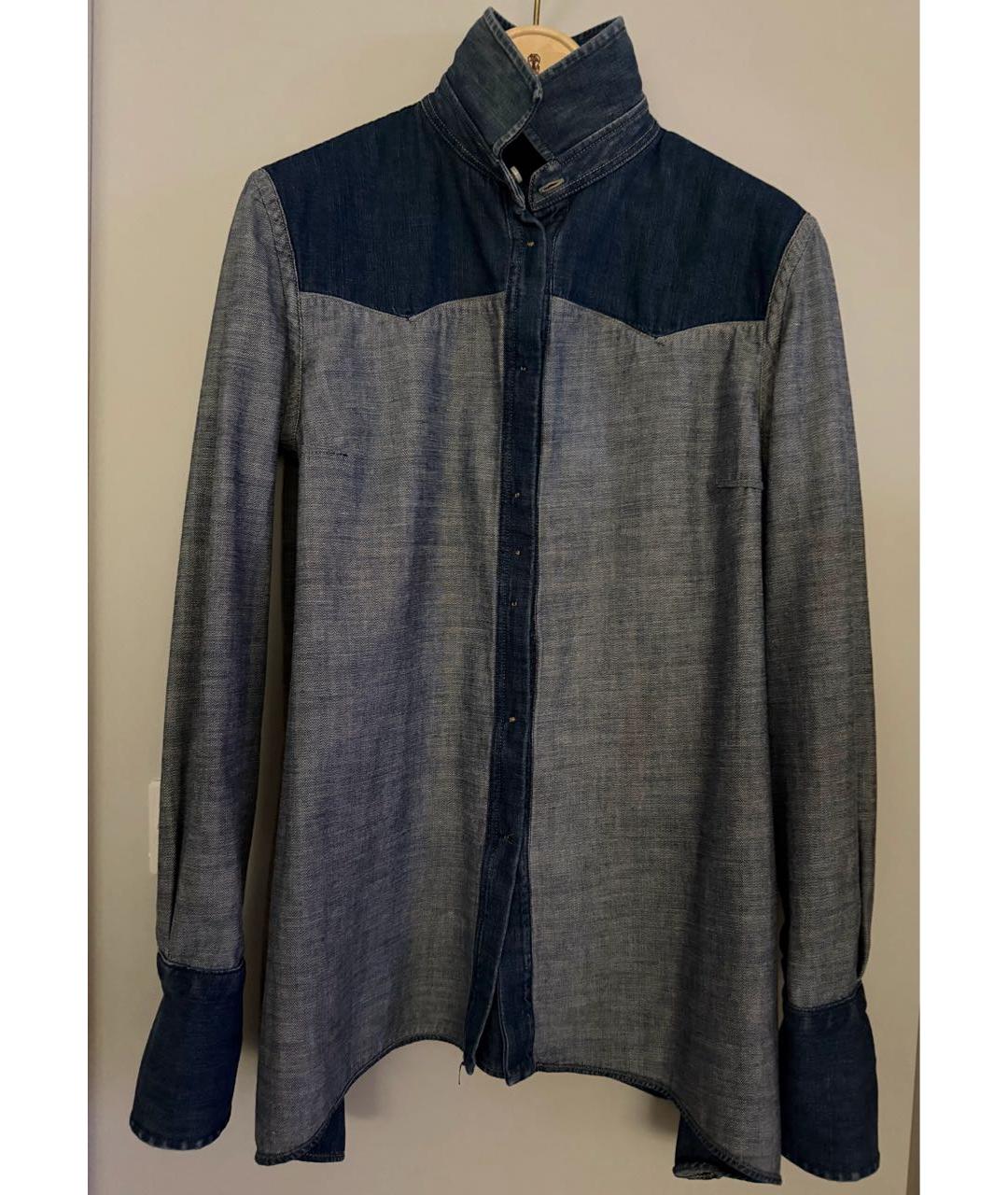 BRUNELLO CUCINELLI Темно-синяя деним рубашка, фото 5