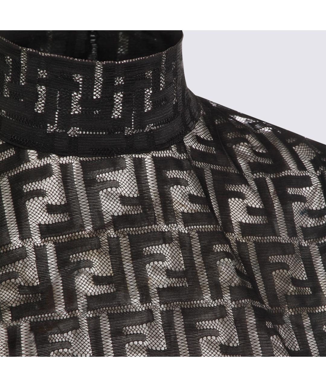 FENDI Черная полиамидовая майка, фото 3