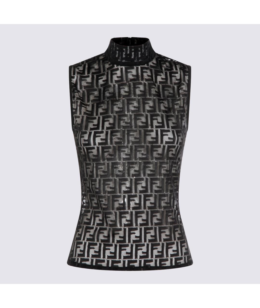 FENDI Черная полиамидовая майка, фото 4
