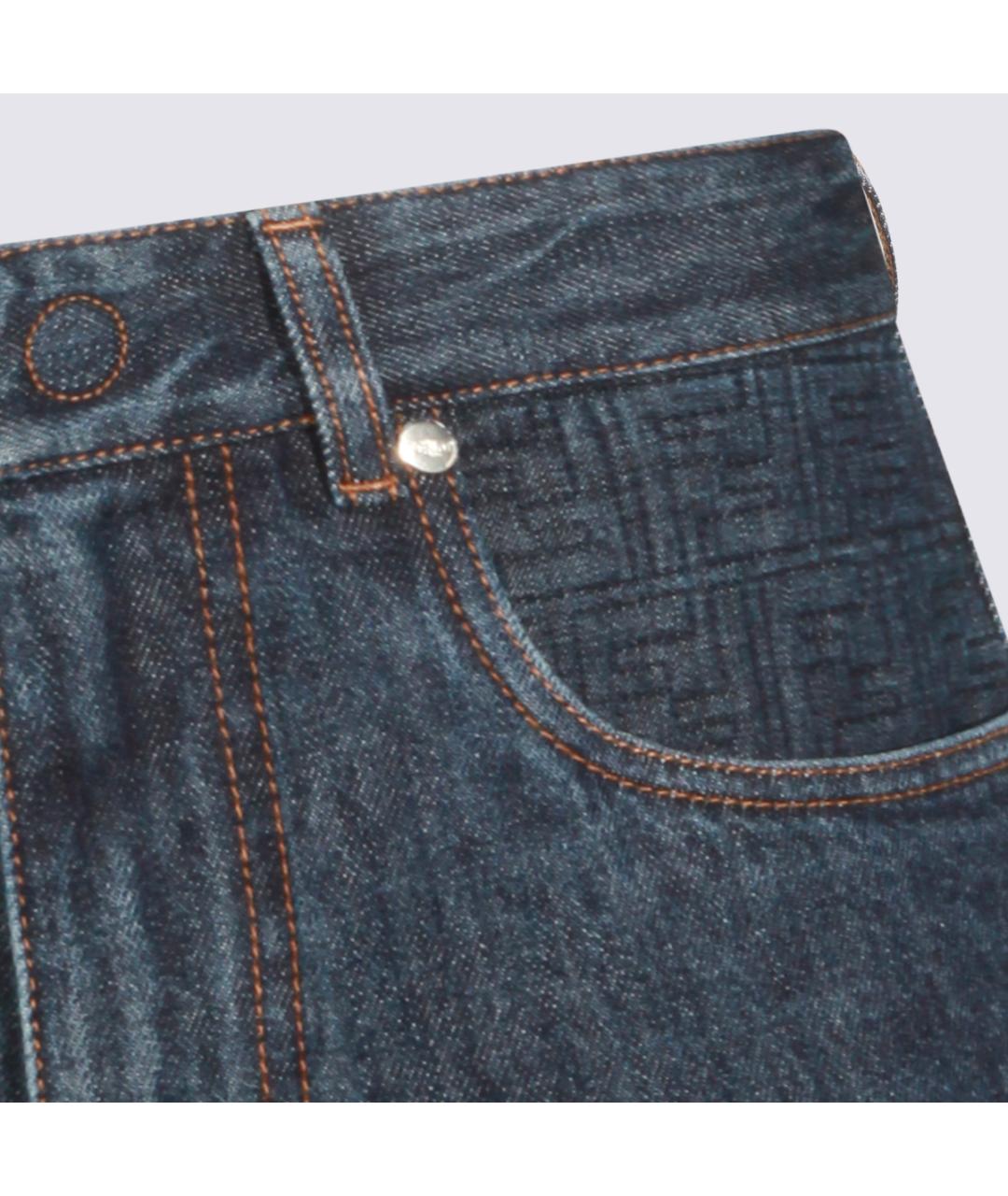 FENDI Темно-синие хлопковые шорты, фото 3