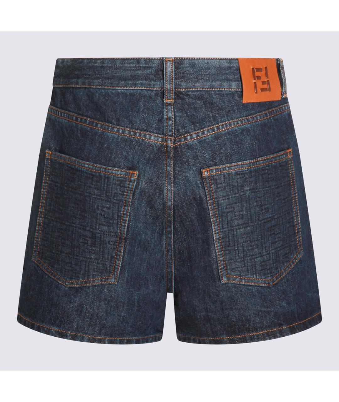 FENDI Темно-синие хлопковые шорты, фото 2