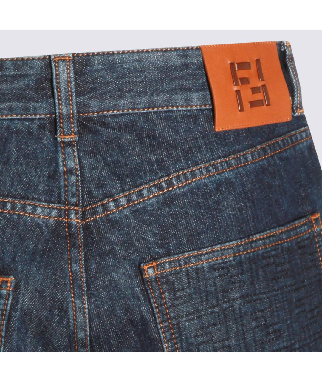 FENDI Темно-синие хлопковые шорты, фото 4