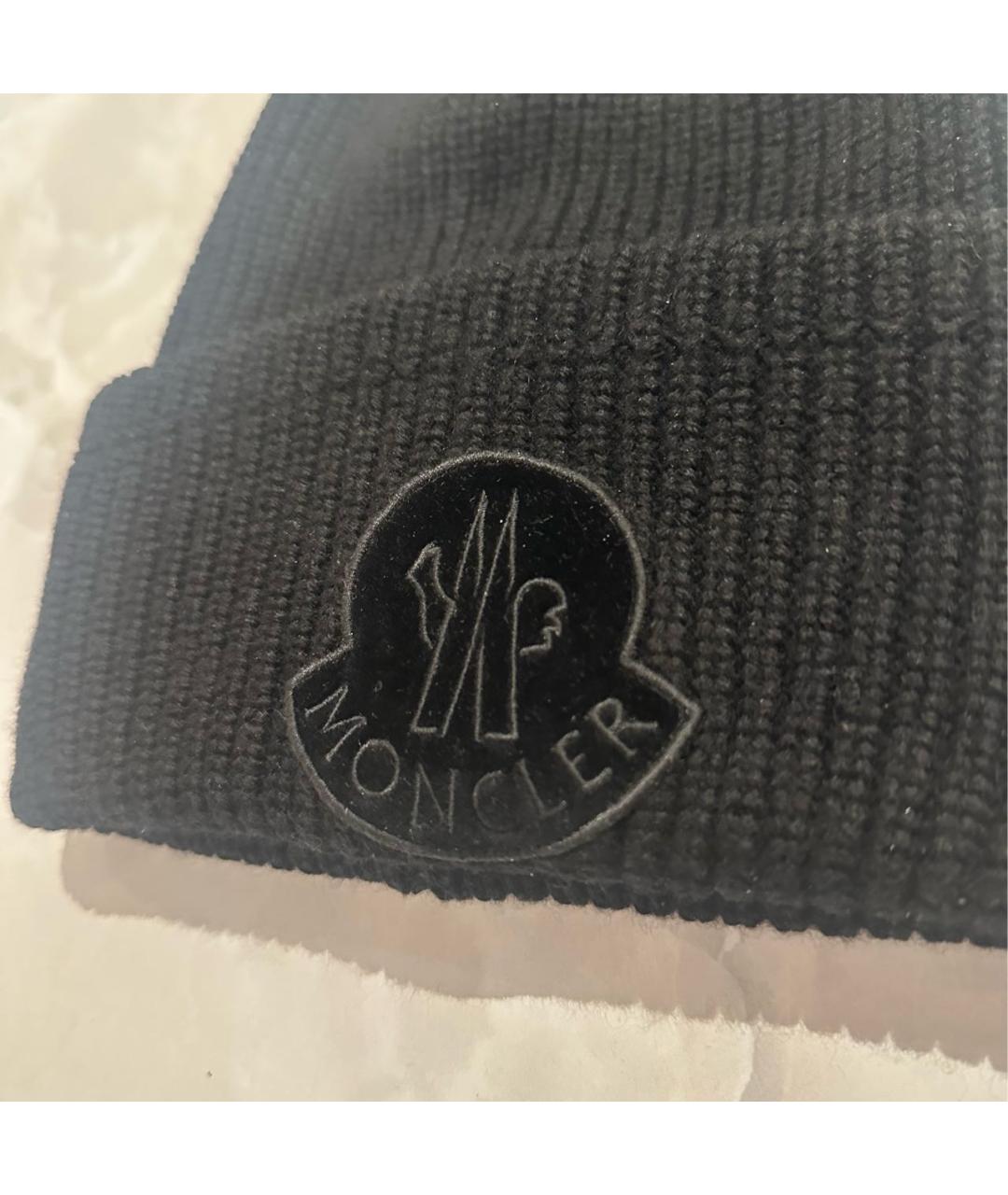 MONCLER Черная шапка, фото 3