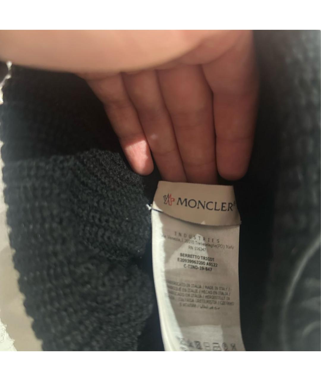 MONCLER Черная шапка, фото 4