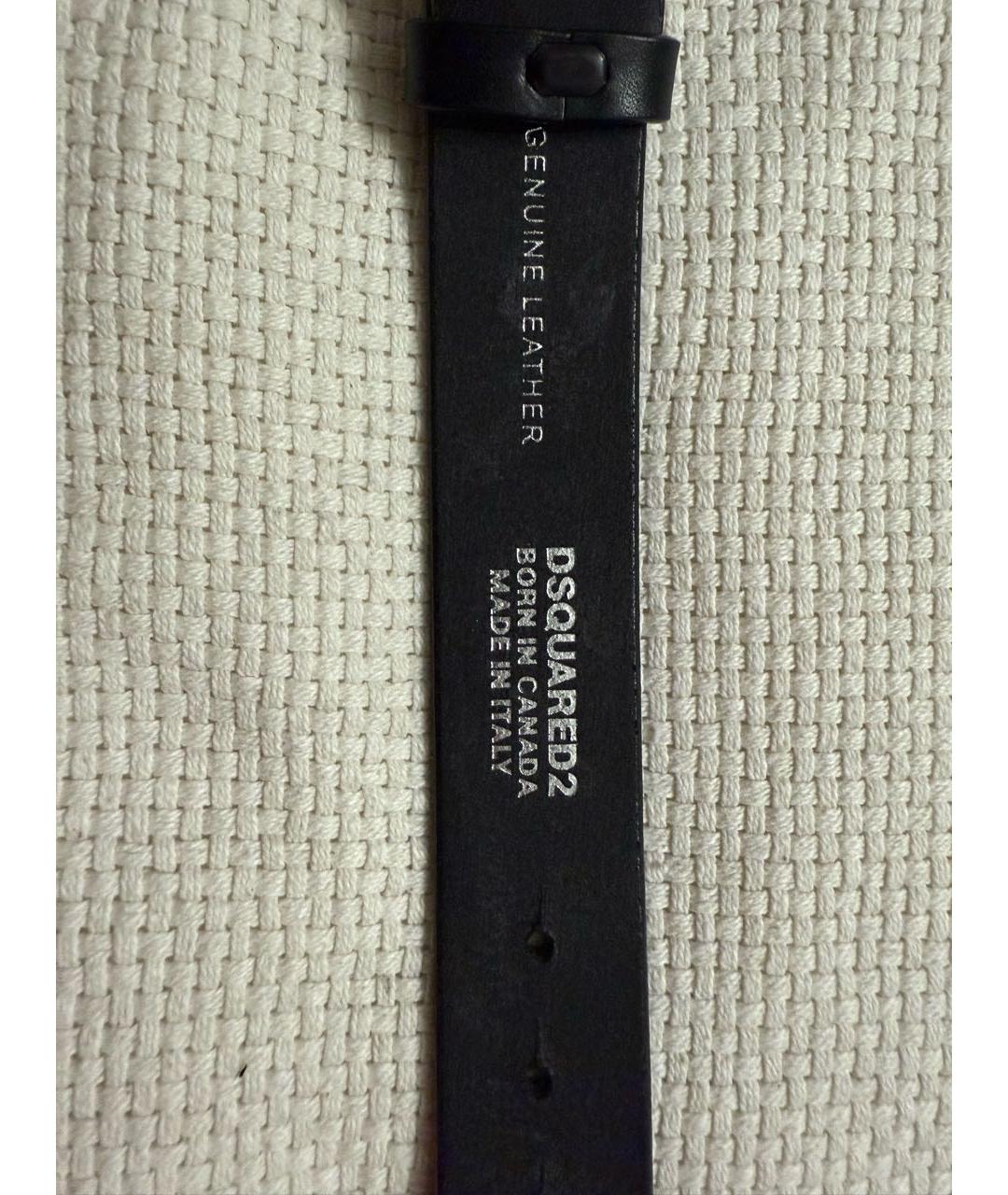 DSQUARED2 Черный кожаный браслет, фото 2