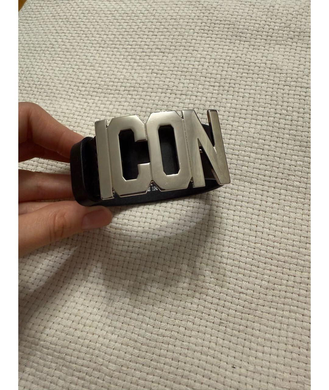 DSQUARED2 Черный кожаный браслет, фото 5