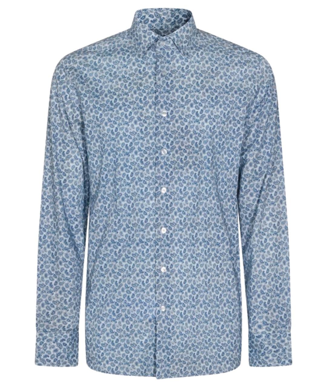 ETRO Синяя хлопковая кэжуал рубашка, фото 1