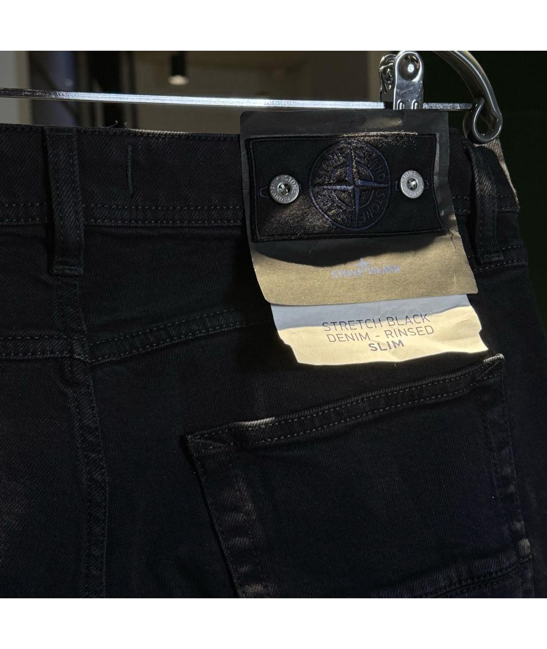 STONE ISLAND Черные хлопковые джинсы, фото 5