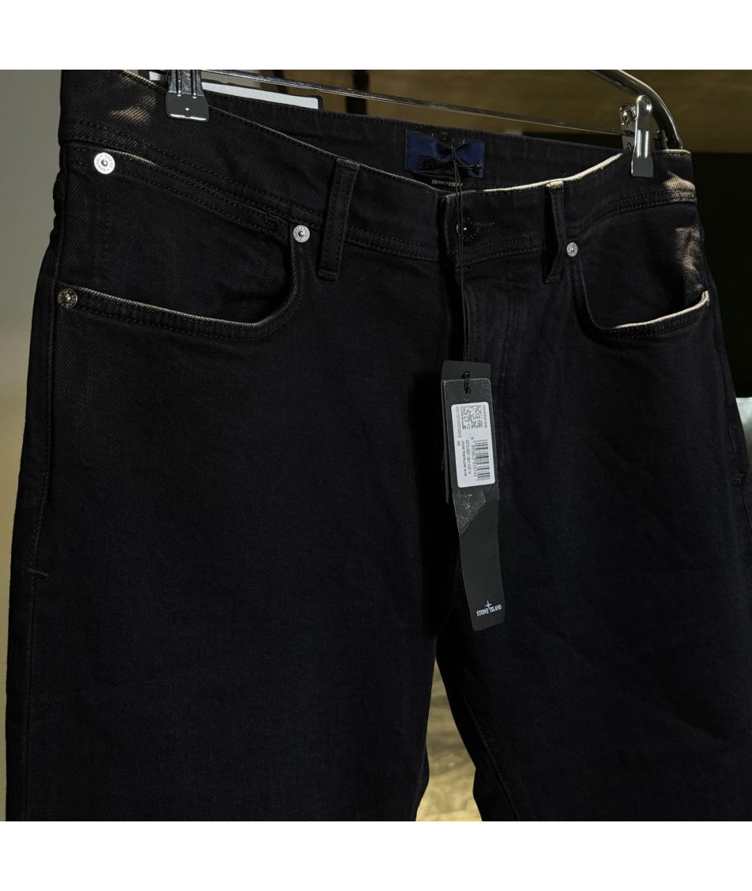 STONE ISLAND Черные хлопковые джинсы, фото 6