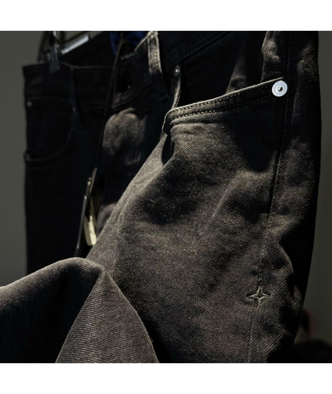 STONE ISLAND Черные хлопковые джинсы, фото 7