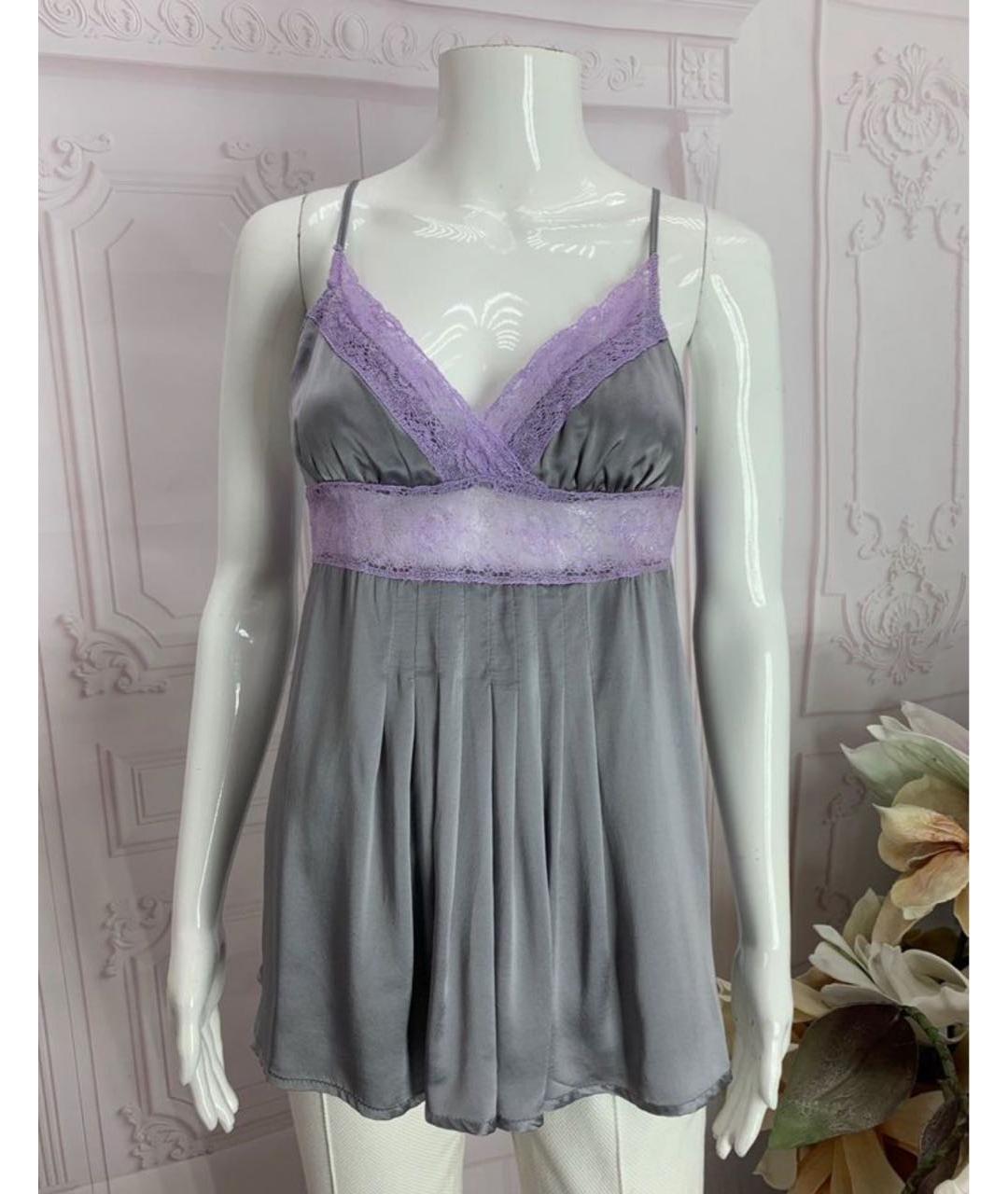 TWIN-SET Серая шелковая майка, фото 4