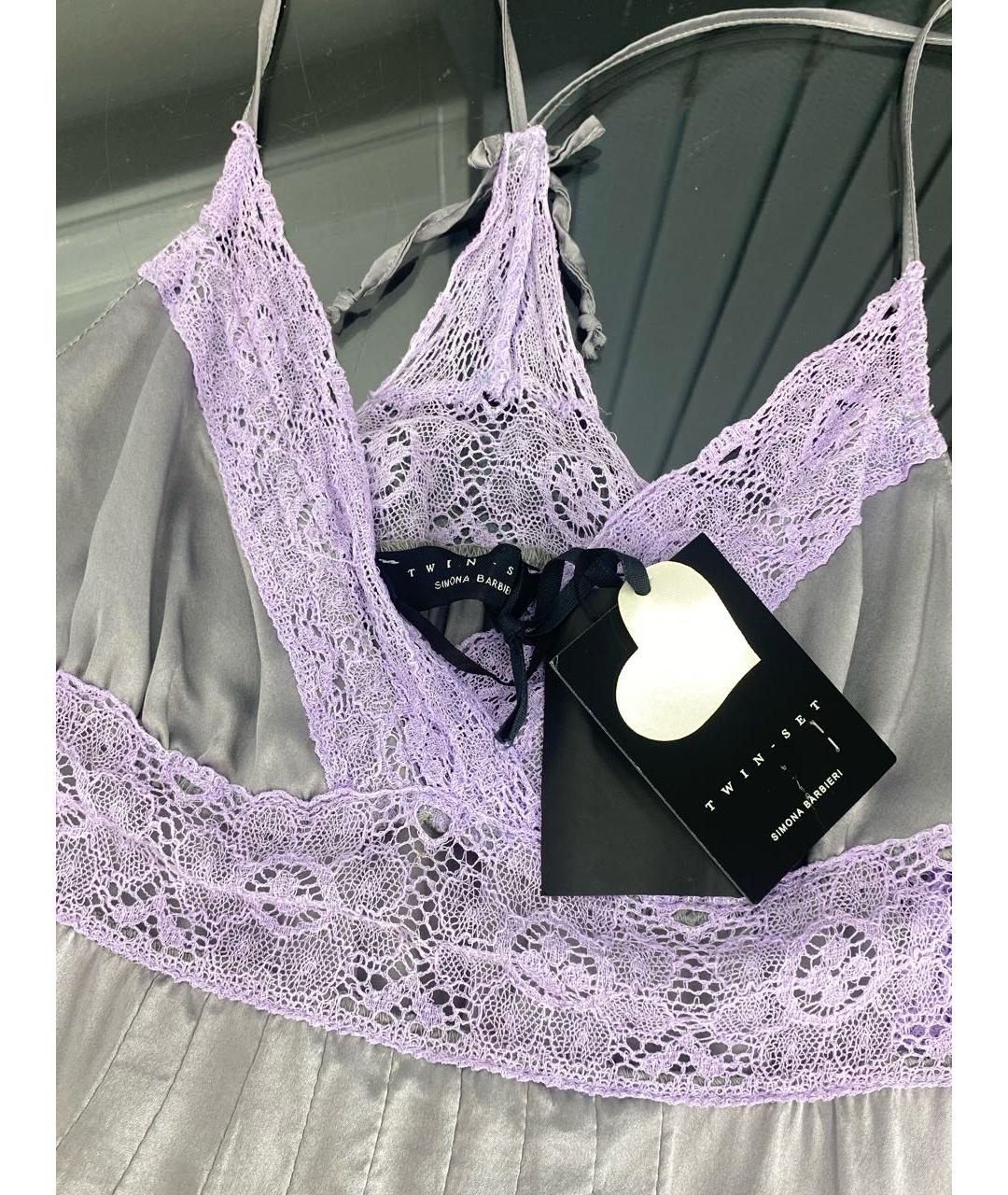 TWIN-SET Серая шелковая майка, фото 3