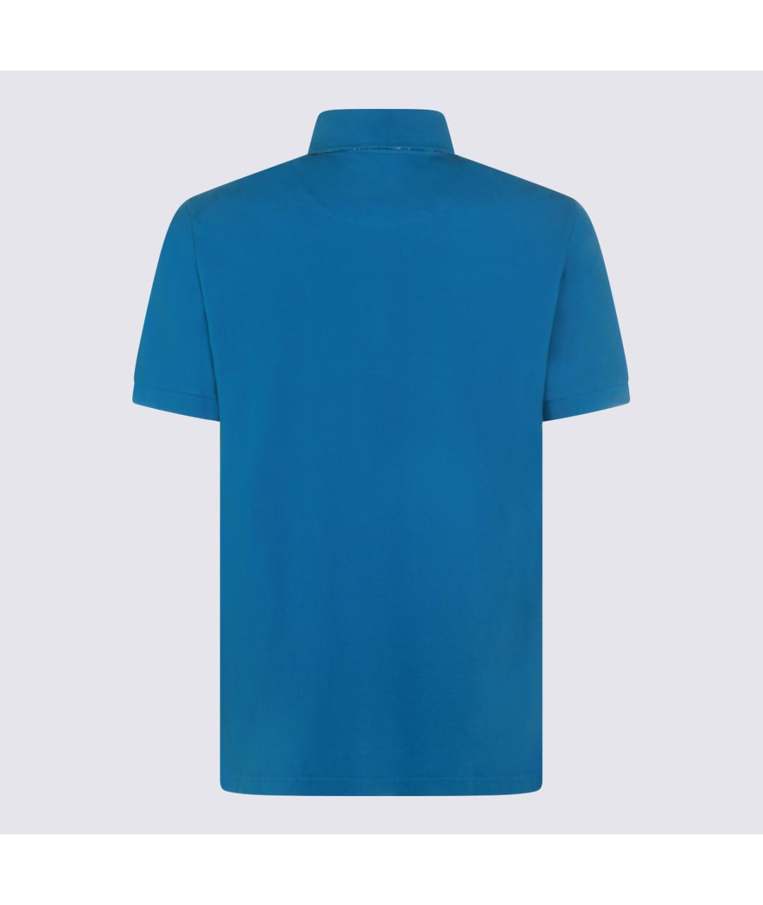 ETRO Синее хлопковое поло с коротким рукавом, фото 2
