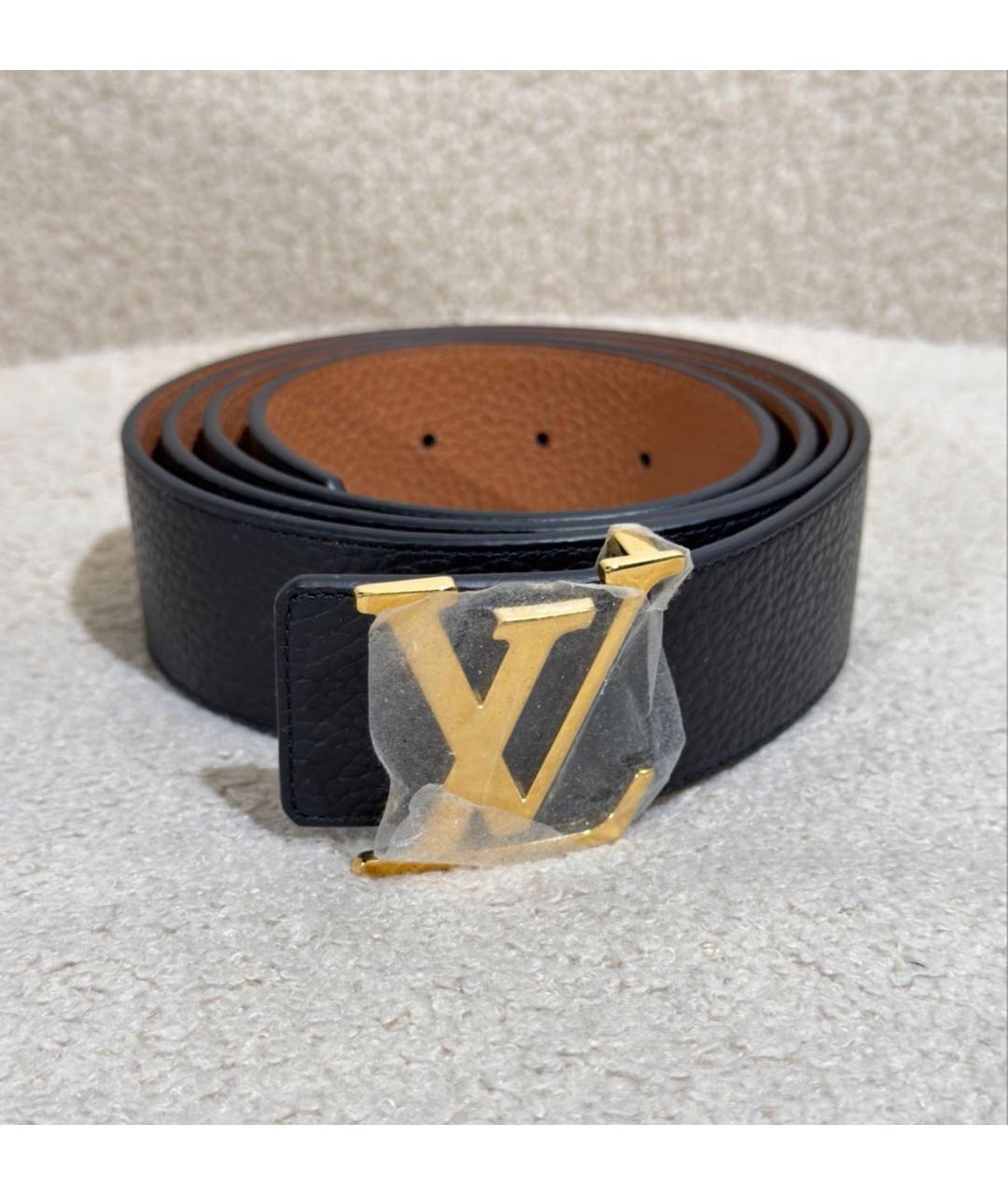 LOUIS VUITTON Черный кожаный ремень, фото 6