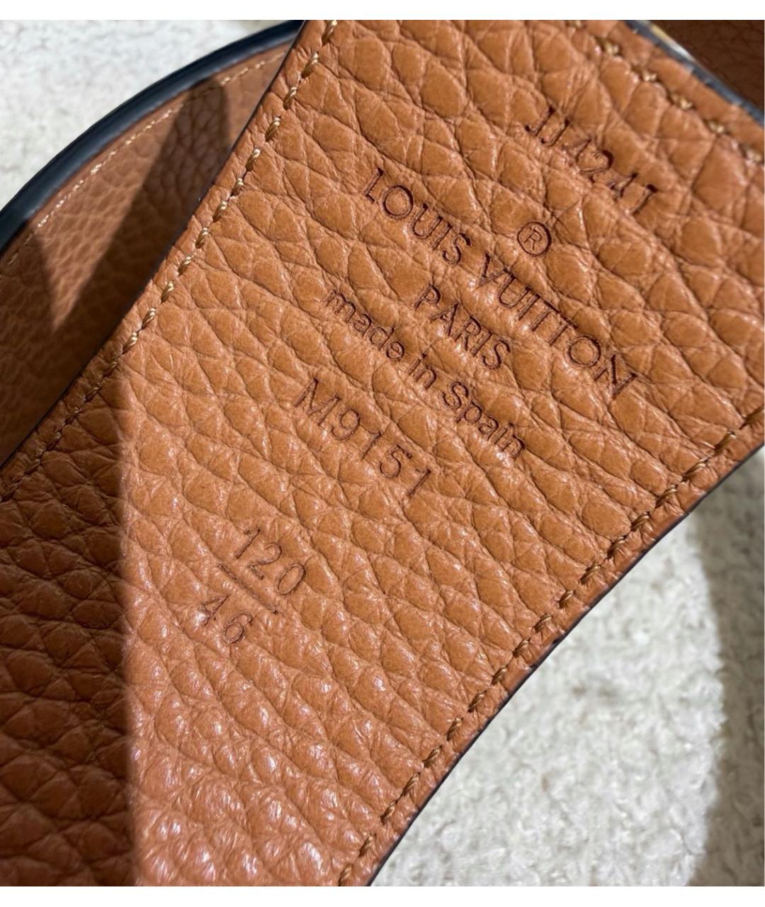 LOUIS VUITTON Черный кожаный ремень, фото 3