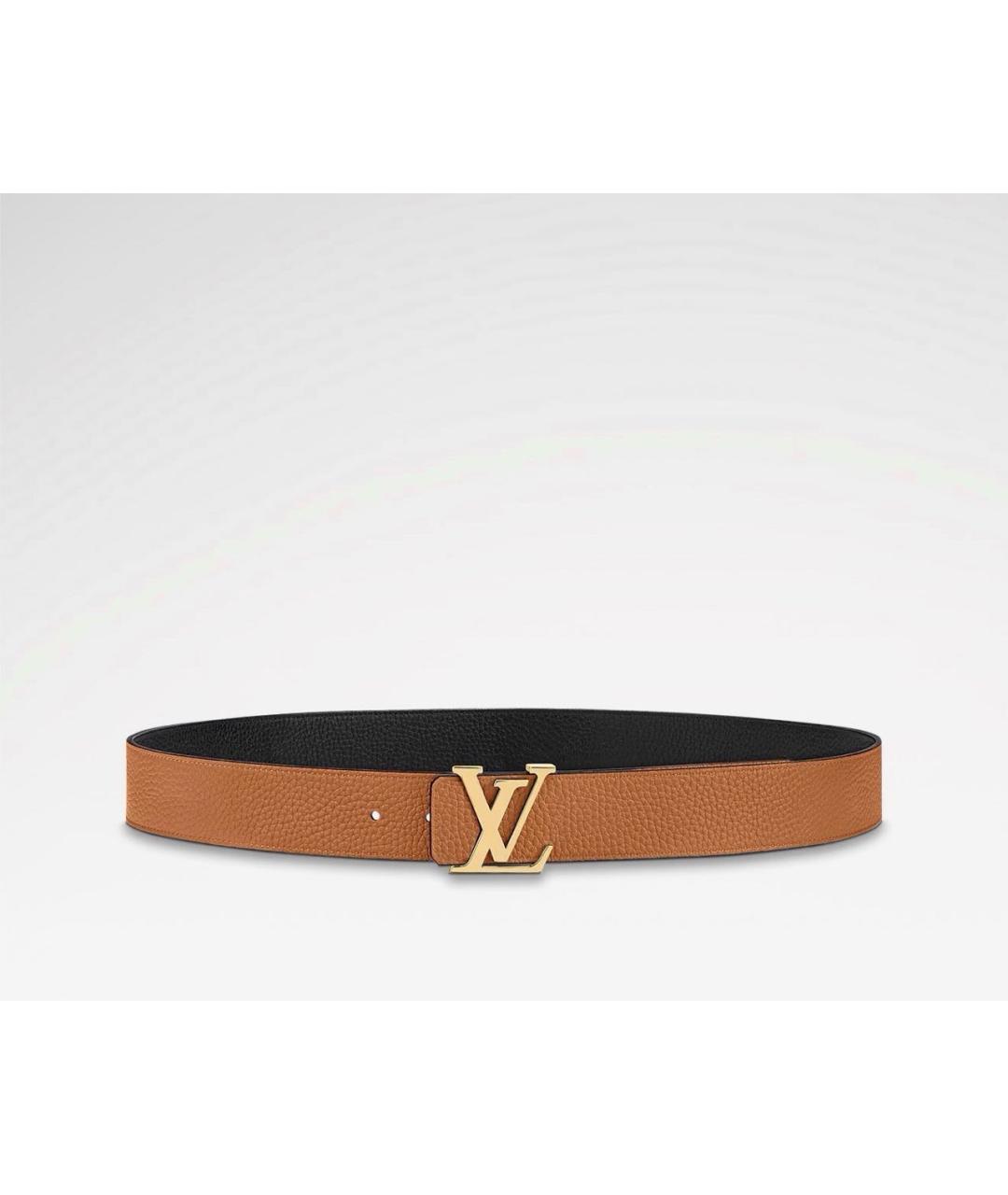 LOUIS VUITTON Черный кожаный ремень, фото 4