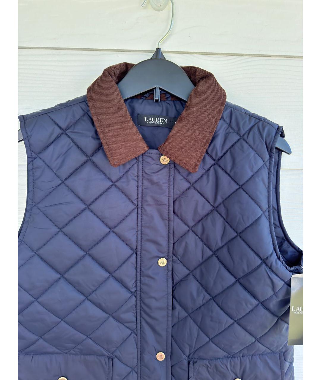 RALPH LAUREN Темно-синий полиэстеровый жилет, фото 2
