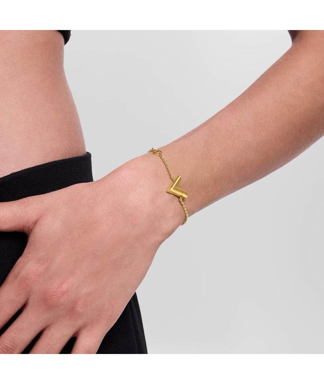 LOUIS VUITTON Золотой металлический браслет, фото 3