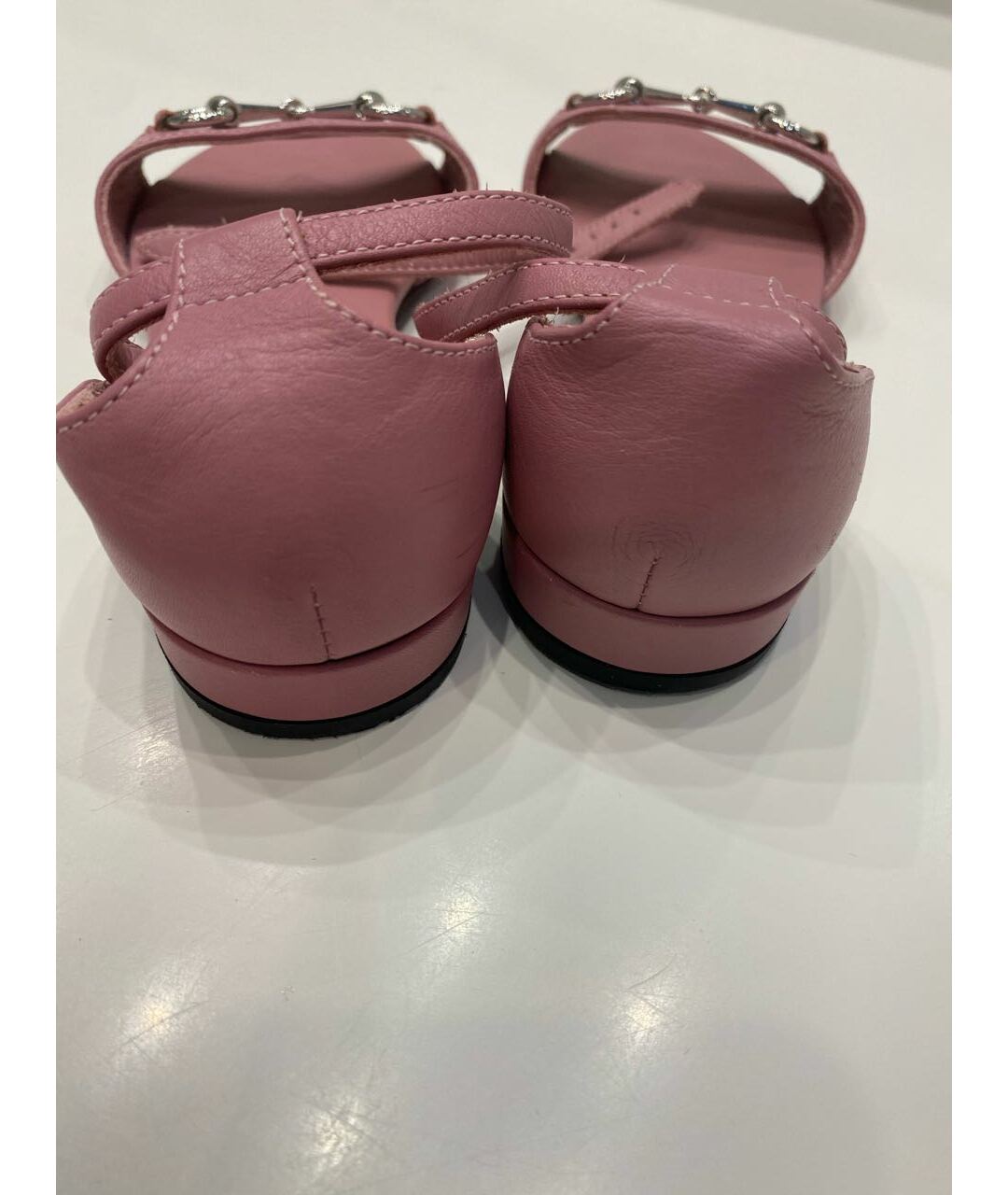 GUCCI Розовые кожаные сандалии и шлепанцы, фото 4