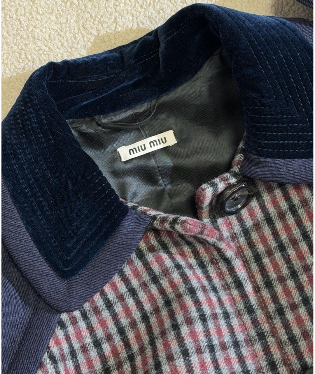 MIU MIU Мульти шерстяное пальто, фото 3