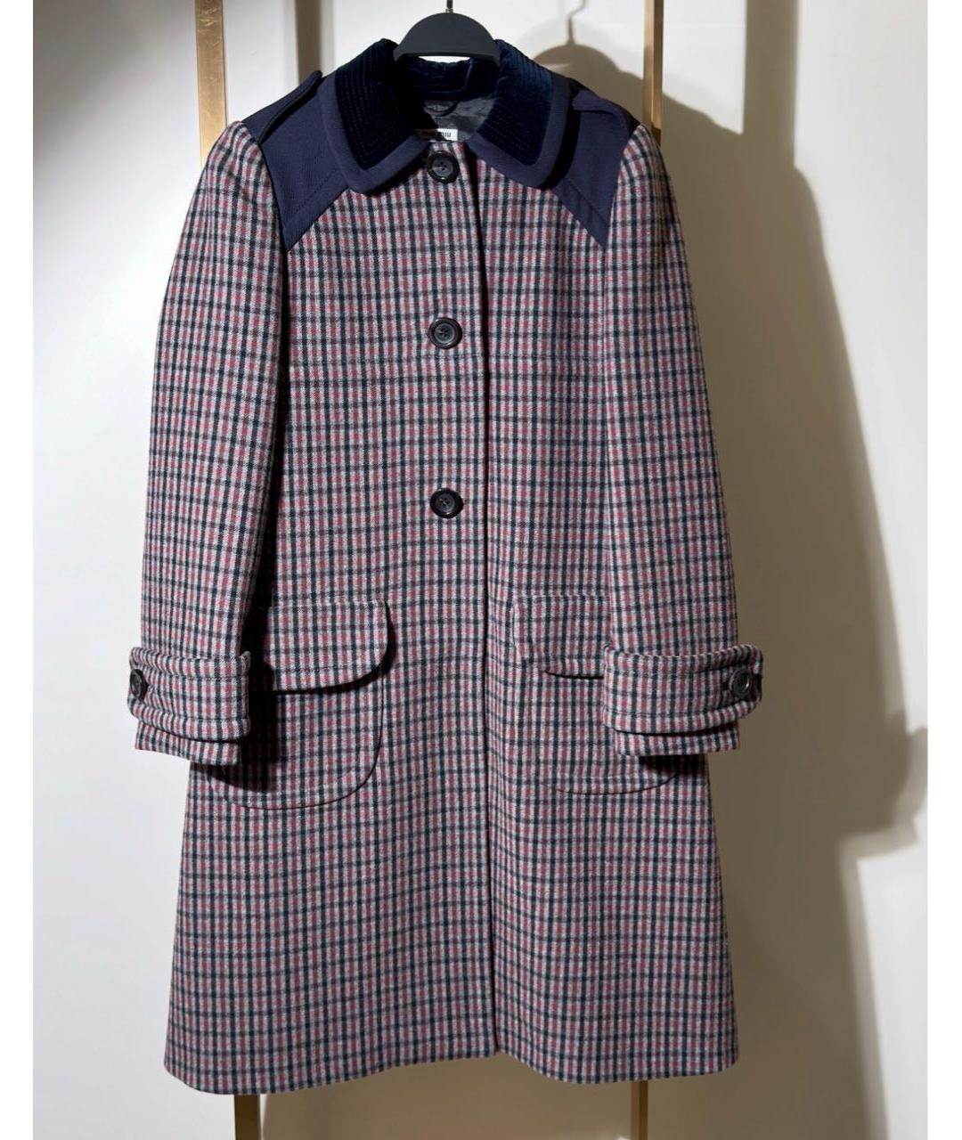 MIU MIU Мульти шерстяное пальто, фото 6
