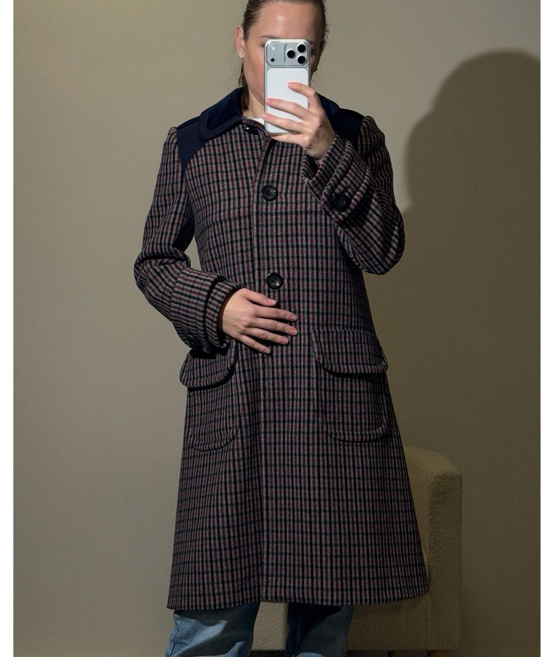 MIU MIU Мульти шерстяное пальто, фото 5