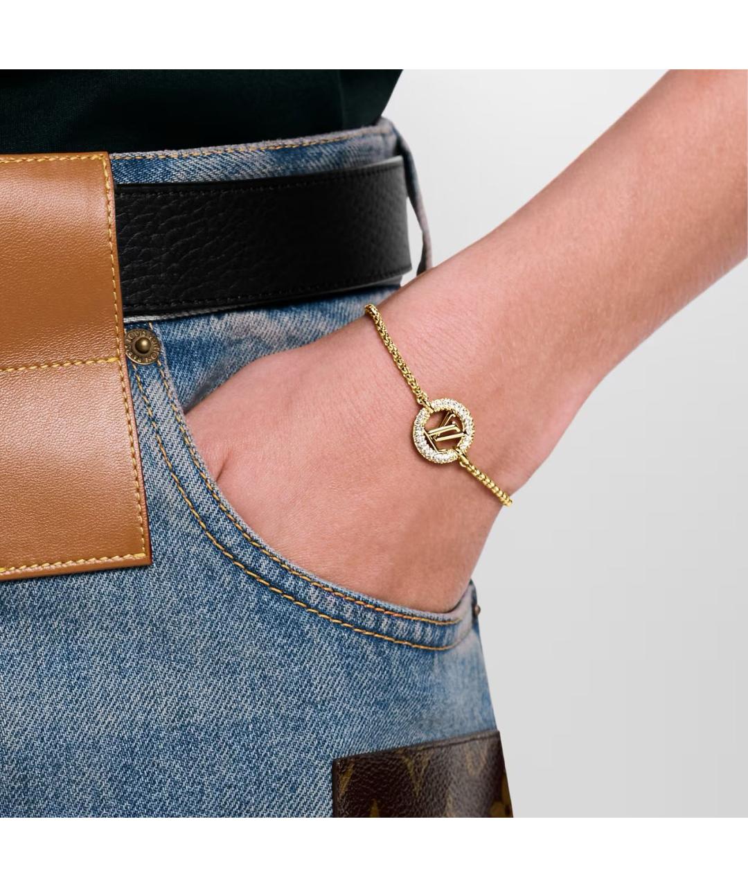 LOUIS VUITTON Золотой металлический браслет, фото 3