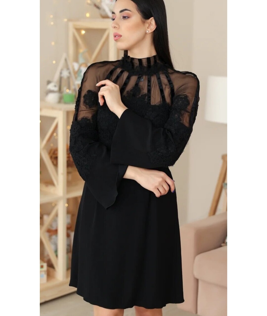 ALBERTA FERRETTI Черное шелковое платье, фото 9